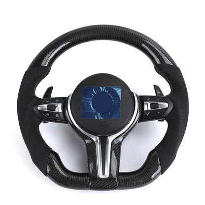 Non-slip Alcantara Leather Carbon Fiber M Sport Steering Wheel for BMW F25 F82 F45 X5 E53 E46 E92 M3 X1 F48 X3 F25 X3 E83 Z3 Z4 - YunLexus