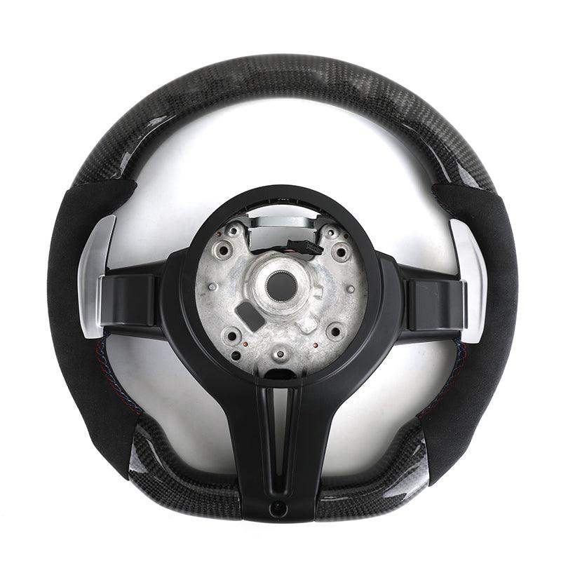 Non-slip Alcantara Leather Carbon Fiber M Sport Steering Wheel for BMW F25 F82 F45 X5 E53 E46 E92 M3 X1 F48 X3 F25 X3 E83 Z3 Z4 - YunLexus
