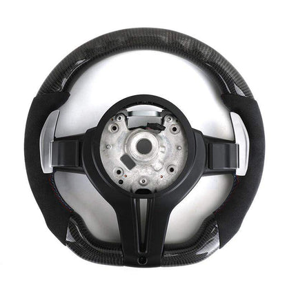 Non-slip Alcantara Leather Carbon Fiber M Sport Steering Wheel for BMW F25 F82 F45 X5 E53 E46 E92 M3 X1 F48 X3 F25 X3 E83 Z3 Z4 - YunLexus