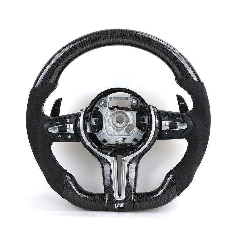 Non-slip Alcantara Leather Carbon Fiber M Sport Steering Wheel for BMW F25 F82 F45 X5 E53 E46 E92 M3 X1 F48 X3 F25 X3 E83 Z3 Z4 - YunLexus