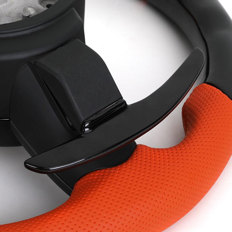 Orange Color Leather Piano Black Carbon Fiber Steering Wheel for BMW F01 F10 F20 F30 F32 F36 X5 F15 F25 F80 F82 F85 F87 F90 E90 - YunLexus