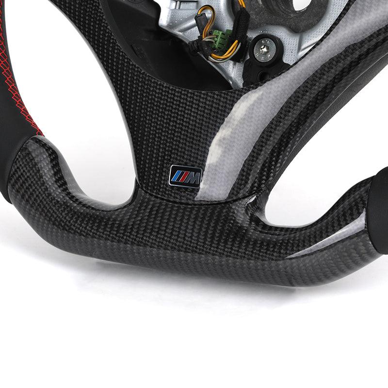 Original M Sport Half Leather Carbon Fiber Steering Wheel for BMW E39 E60 M5 E61 E81 E82 E83 E87 Z4 E89 E90 E91 E92 E93 E70 E71 - YunLexus