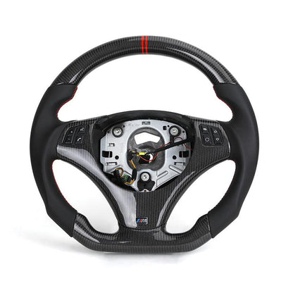 Original M Sport Half Leather Carbon Fiber Steering Wheel for BMW E39 E60 M5 E61 E81 E82 E83 E87 Z4 E89 E90 E91 E92 E93 E70 E71 - YunLexus