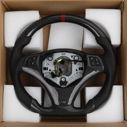 Original M Sport Half Leather Carbon Fiber Steering Wheel for BMW E39 E60 M5 E61 E81 E82 E83 E87 Z4 E89 E90 E91 E92 E93 E70 E71 - YunLexus