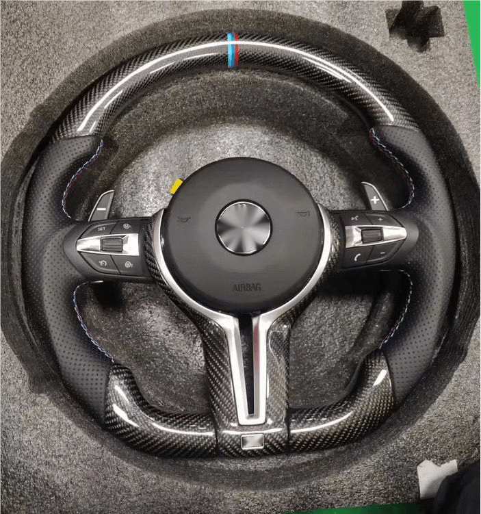 Perforated Leather Carbon M Sport Performance Steering Wheel for BMW F10 F20 F30 F02 F32 E60 E70 E92 E60 M3 F80 F90 M5 X5 F15 - YunLexus