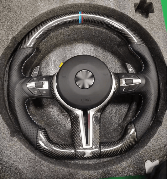 Perforated Leather Carbon M Sport Performance Steering Wheel for BMW F10 F20 F30 F02 F32 E60 E70 E92 E60 M3 F80 F90 M5 X5 F15 - YunLexus