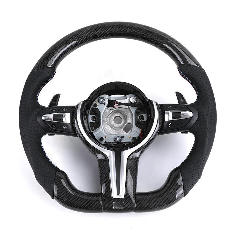 Perforated Leather Carbon M Sport Performance Steering Wheel for BMW F10 F20 F30 F02 F32 E60 E70 E92 E60 M3 F80 F90 M5 X5 F15 - YunLexus