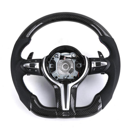 Perforated Leather Carbon M Sport Performance Steering Wheel for BMW F10 F20 F30 F02 F32 E60 E70 E92 E60 M3 F80 F90 M5 X5 F15 - YunLexus
