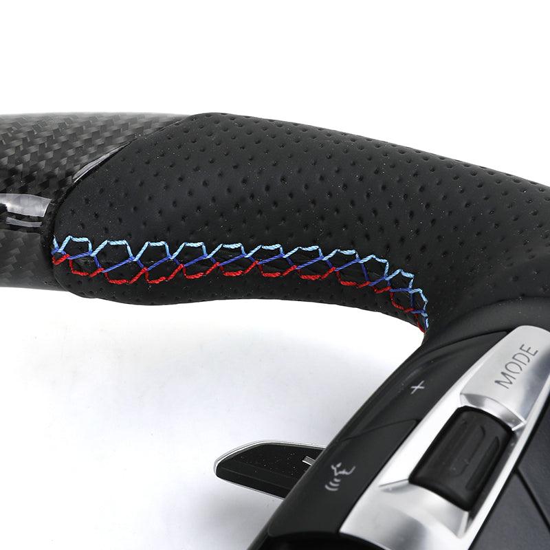 Perforated Leather Carbon M Sport Performance Steering Wheel for BMW F10 F20 F30 F02 F32 E60 E70 E92 E60 M3 F80 F90 M5 X5 F15 - YunLexus