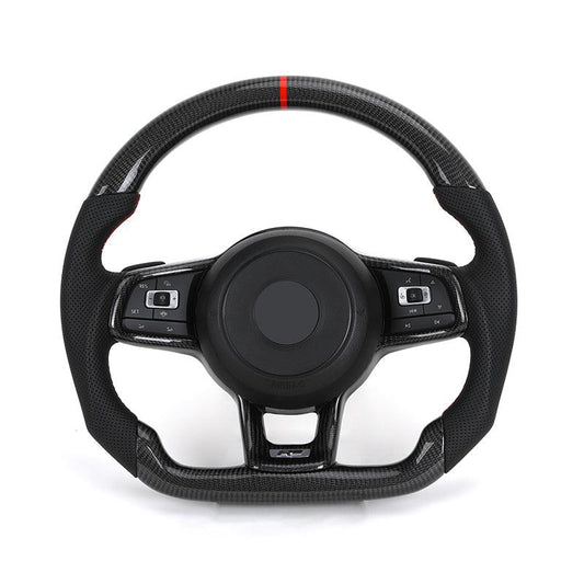 R-Line Half Perforated Leather Carbon Steering Wheel for Volkswagen VW Golf 5 6 7 R MK6 MK7 MK8 Jetta Passat B8 Polo Tiguan GTI