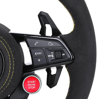 R8 With Start Button Full Alcantara LED Steering Wheel for Audi A4 A3 8V A5 B8 B9 A6 C8 A7 A8 S3 S4 RS3 RS5 RS6 C7 C8 Q3 TT TTRS