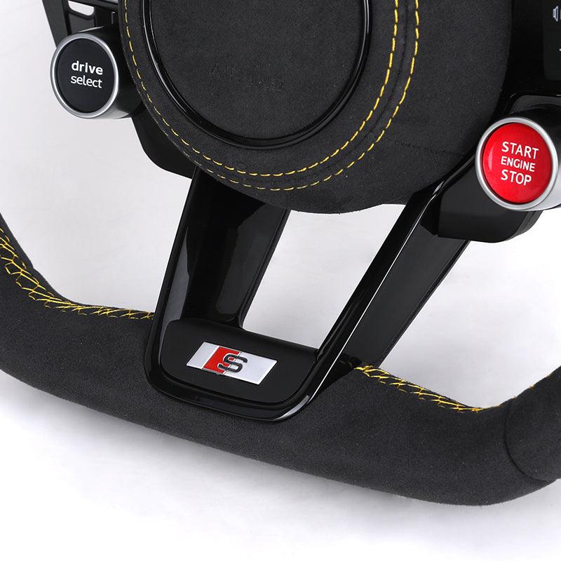 R8 With Start Button Full Alcantara LED Steering Wheel for Audi A4 A3 8V A5 B8 B9 A6 C8 A7 A8 S3 S4 RS3 RS5 RS6 C7 C8 Q3 TT TTRS