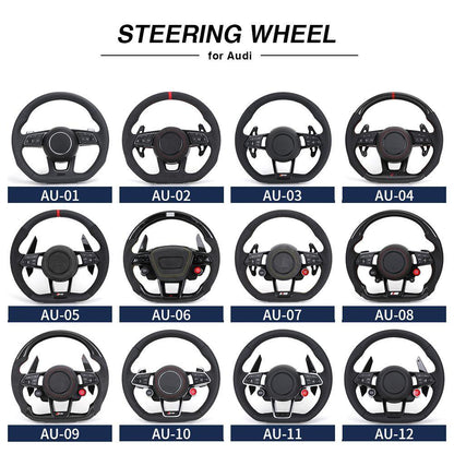 R8 With Start Button Full Alcantara LED Steering Wheel for Audi A4 A3 8V A5 B8 B9 A6 C8 A7 A8 S3 S4 RS3 RS5 RS6 C7 C8 Q3 TT TTRS