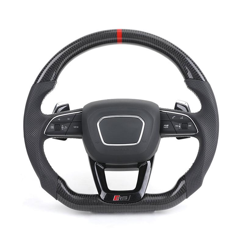 RS Sport Volant Lenkrad Half Perforated Leather Carbon Steering Wheel for Audi S5 A4 B8 B8.5 B9 RS5 RS6 A6 C7 S7 A7 S8 A3 A8 TT
