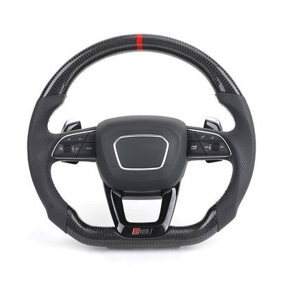 RS Sport Volant Lenkrad Half Perforated Leather Carbon Steering Wheel for Audi S5 A4 B8 B8.5 B9 RS5 RS6 A6 C7 S7 A7 S8 A3 A8 TT