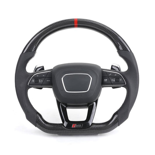 RS Sport Volant Lenkrad Half Perforated Leather Carbon Steering Wheel for Audi S5 A4 B8 B8.5 B9 RS5 RS6 A6 C7 S7 A7 S8 A3 A8 TT