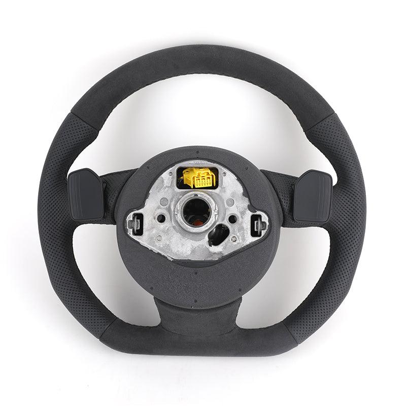 S-Line Sport Flat Bottom Volant Lenkrad Top Alcantara Leather Steering Wheel for Audi A6 C7 A3 A4 B8 B9 S5 A5 Q5 RS3 RS7 A7 Q7