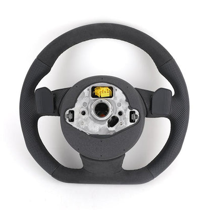 S-Line Sport Flat Bottom Volant Lenkrad Top Alcantara Leather Steering Wheel for Audi A6 C7 A3 A4 B8 B9 S5 A5 Q5 RS3 RS7 A7 Q7