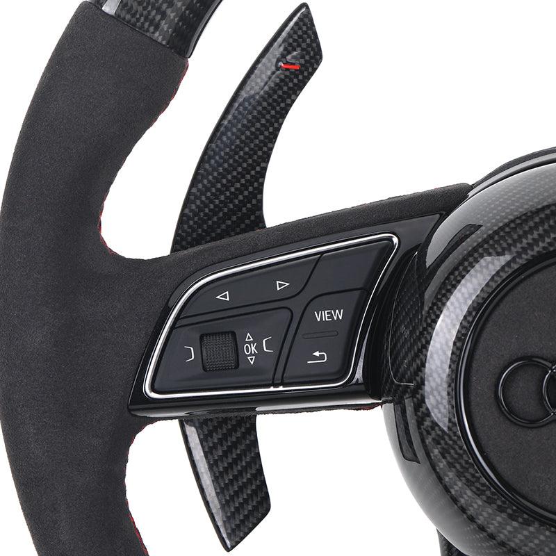 S-Line With Carbon Cover Half Alcantara Carbon LED Steering Wheel for Audi RS RS3 RS6 C8 A3 A4 A5 A6 C7 B7 B8 B9 Q5 Q7