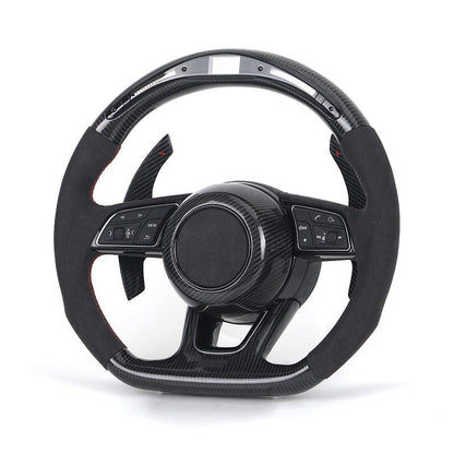 S-Line With Carbon Cover Half Alcantara Carbon LED Steering Wheel for Audi RS RS3 RS6 C8 A3 A4 A5 A6 C7 B7 B8 B9 Q5 Q7