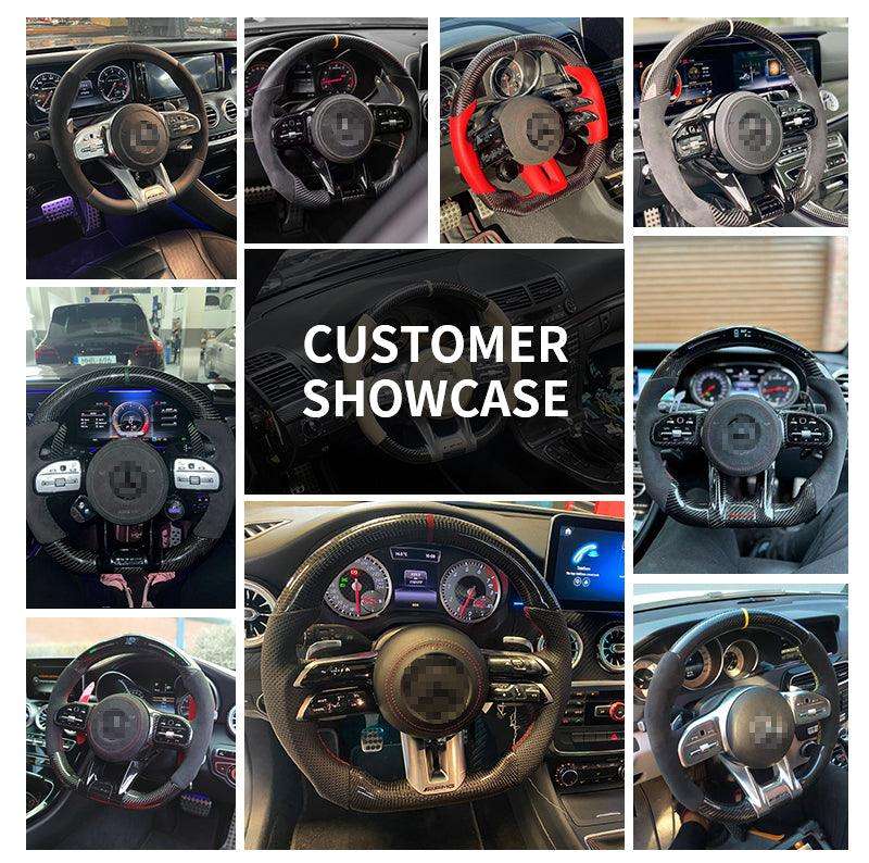 Upgrade Carbon Fiber Steering Wheel for Mercedes-Benz AMG GT GLA CLA GLC GLS GLE G500 G55 G350 G63 GLC300 E200 E300 E320 C63S - YunLexus Custom Custom Steering Wheels for Mercedes