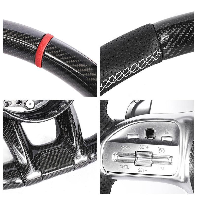Upgrade Carbon Fiber Steering Wheel for Mercedes-Benz AMG GT GLA CLA GLC GLS GLE G500 G55 G350 G63 GLC300 E200 E300 E320 C63S - YunLexus Custom Custom Steering Wheels for Mercedes