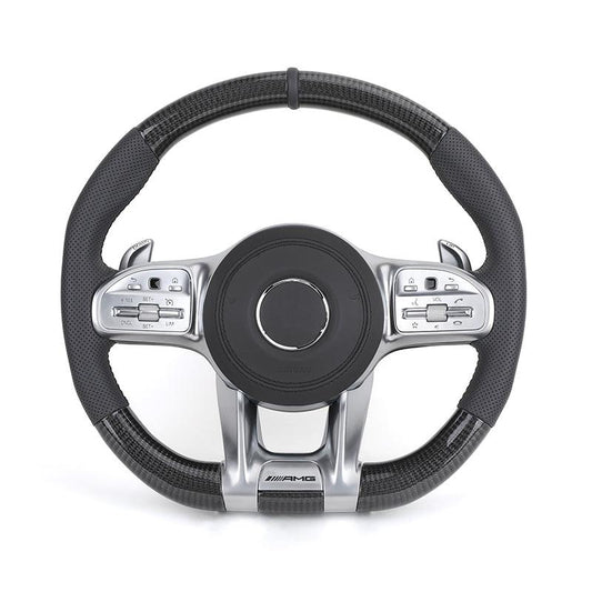 Upgrade Half Leather Carbon Fiber Steering Wheel for Mercedes Benz G Wagon W463 G63 W204 W205 W211 W212 W213 GLA X156 GLC X253