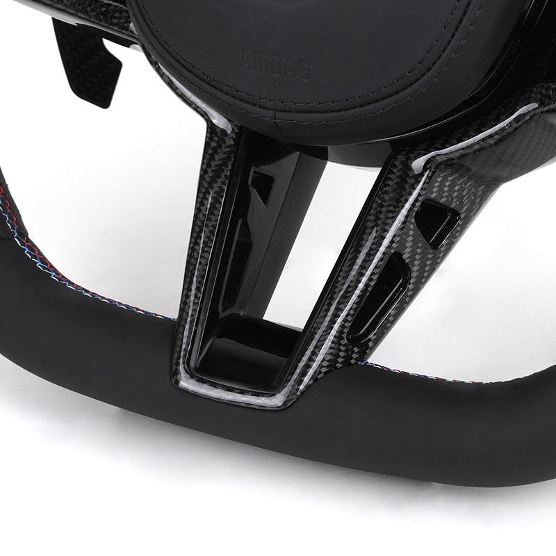 Upgrade LCI Half Alcantara Leather M Steering Wheel for BMW F80 F82 F90 G20 G30 G42 G80 M8 M3 M4 M5 430i M430i M440i M240i M140i - YunLexus