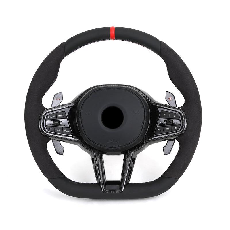 Upgrade LCI Half Alcantara Leather M Steering Wheel for BMW F80 F82 F90 G20 G30 G42 G80 M8 M3 M4 M5 430i M430i M440i M240i M140i - YunLexus
