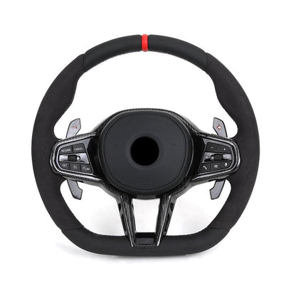 Upgrade LCI Half Alcantara Leather M Steering Wheel for BMW F80 F82 F90 G20 G30 G42 G80 M8 M3 M4 M5 430i M430i M440i M240i M140i - YunLexus