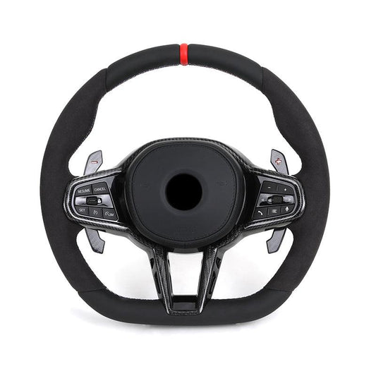 Upgrade LCI Half Alcantara Leather M Steering Wheel for BMW F80 F82 F90 G20 G30 G42 G80 M8 M3 M4 M5 430i M430i M440i M240i M140i - YunLexus