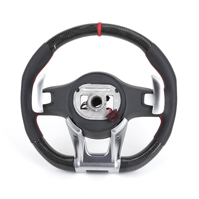 Upgrade Volant Half Leather Carbon Fiber Steering Wheel for Mercedes Benz W205 W211 W212 GLC C253 GLE W166 W167 W292 GLS X167 - YunLexus Custom Custom Steering Wheels for Mercedes
