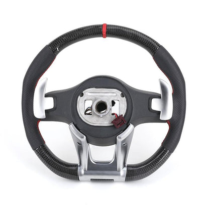 Upgrade Volant Half Leather Carbon Fiber Steering Wheel for Mercedes Benz W205 W211 W212 GLC C253 GLE W166 W167 W292 GLS X167 - YunLexus Custom Custom Steering Wheels for Mercedes