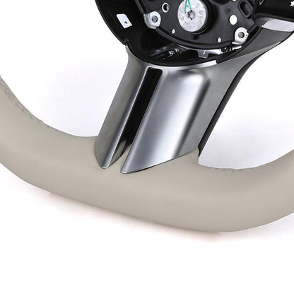 White Full Leather Sport Steering Wheel for Mercedes Benz E S Class W223 C217 W213 W205 W206 W212 W213 C238 S400 S450 SL63 AMG - YunLexus Custom Custom Steering Wheels for Mercedes