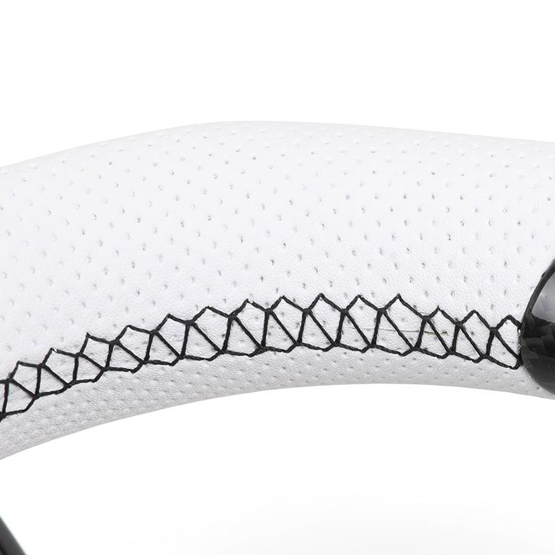 White Half Perforated Leather Carbon M Sport Steering Wheel for BMW F01 F11 F34 F35 F36 F30 F10 X5 F15 X6 F16 F02 F06 M3 M4 M5 - YunLexus