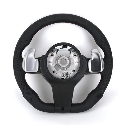 Wide Paddle Half Alcantara Leather M Sport Steering Wheel for BMW F10 F30 F20 F80 F18 M5 F90 F48 X3 F25 X5 F15 F85 X6 F16 F86 - YunLexus