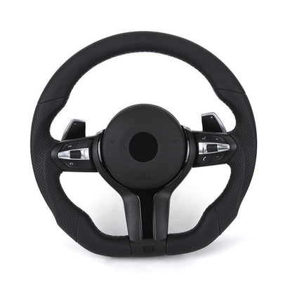Wide Paddle Half Alcantara Leather M Sport Steering Wheel for BMW F10 F30 F20 F80 F18 M5 F90 F48 X3 F25 X5 F15 F85 X6 F16 F86 - YunLexus