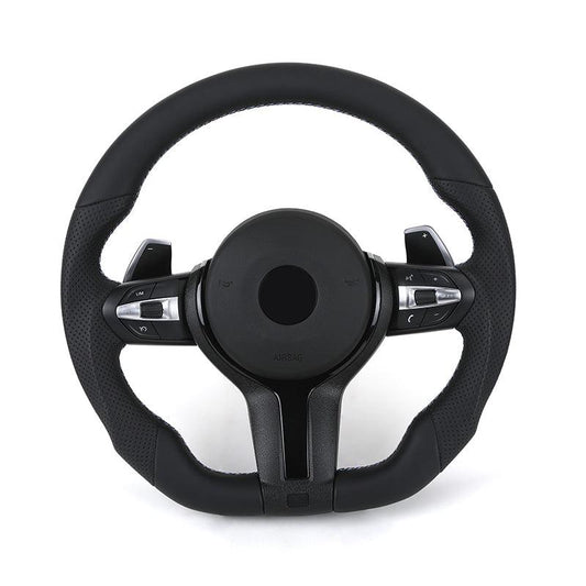 Wide Paddle Half Alcantara Leather M Sport Steering Wheel for BMW F10 F30 F20 F80 F18 M5 F90 F48 X3 F25 X5 F15 F85 X6 F16 F86 - YunLexus