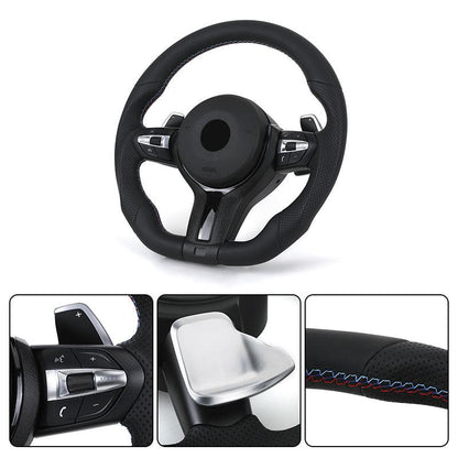 Wide Paddle Half Alcantara Leather M Sport Steering Wheel for BMW F10 F30 F20 F80 F18 M5 F90 F48 X3 F25 X5 F15 F85 X6 F16 F86 - YunLexus
