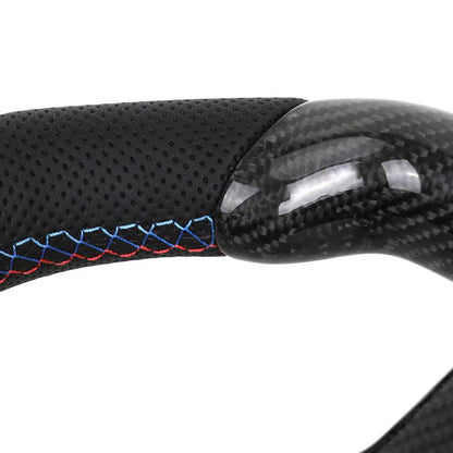 With Blue M1 M2 Button Carbon Trim Insert Carbon Steering Wheel for BMW F10 F20 F30 F32 M3 F80 M4 F82 M5 F90 X5 E70 E87 E90 E92 - YunLexus