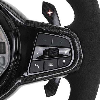 With Carbon Shift Paddle M Sport Alcantara Leather Steering Wheel for BMW M5 F10 F90 M6 F06 F12 F13 F11 F07 F01 F02 F03 F04 LCI - YunLexus