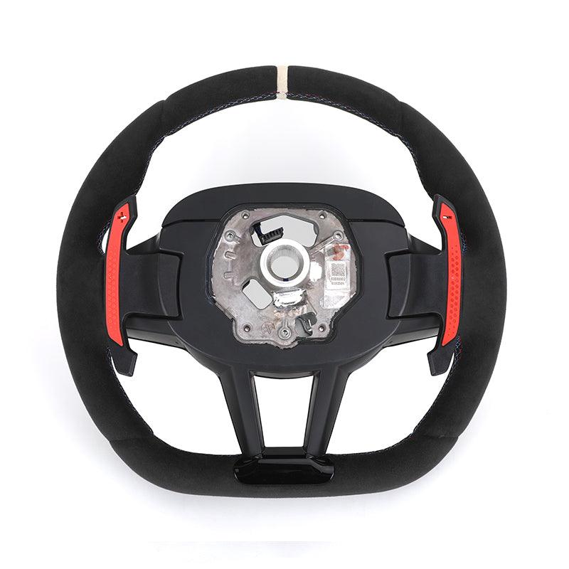 With Carbon Shift Paddle M Sport Alcantara Leather Steering Wheel for BMW M5 F10 F90 M6 F06 F12 F13 F11 F07 F01 F02 F03 F04 LCI - YunLexus
