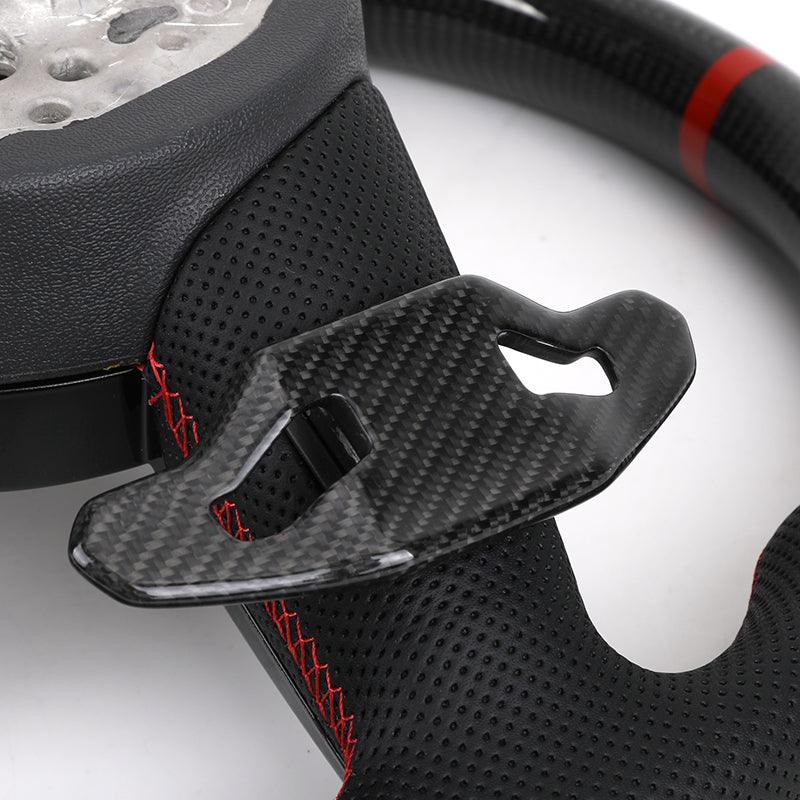 With Carbon Shift Paddle RS Half Leather Carbon Fiber Steering Wheel for Audi A3 A4 A5 S3 S4 S5 B9 B8 B8.5 SQ5 Q8 RS3 RSQ8 Q3
