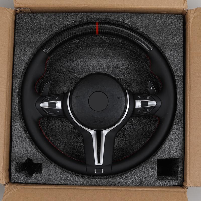 With Carbon Top Full Leather M Sport Steering Wheel for BMW F10 F11 F20 F22 F30 F32 F34 F36 F80 M3 F82 M4 F90 M5 E60 E88 E90 E92 - YunLexus