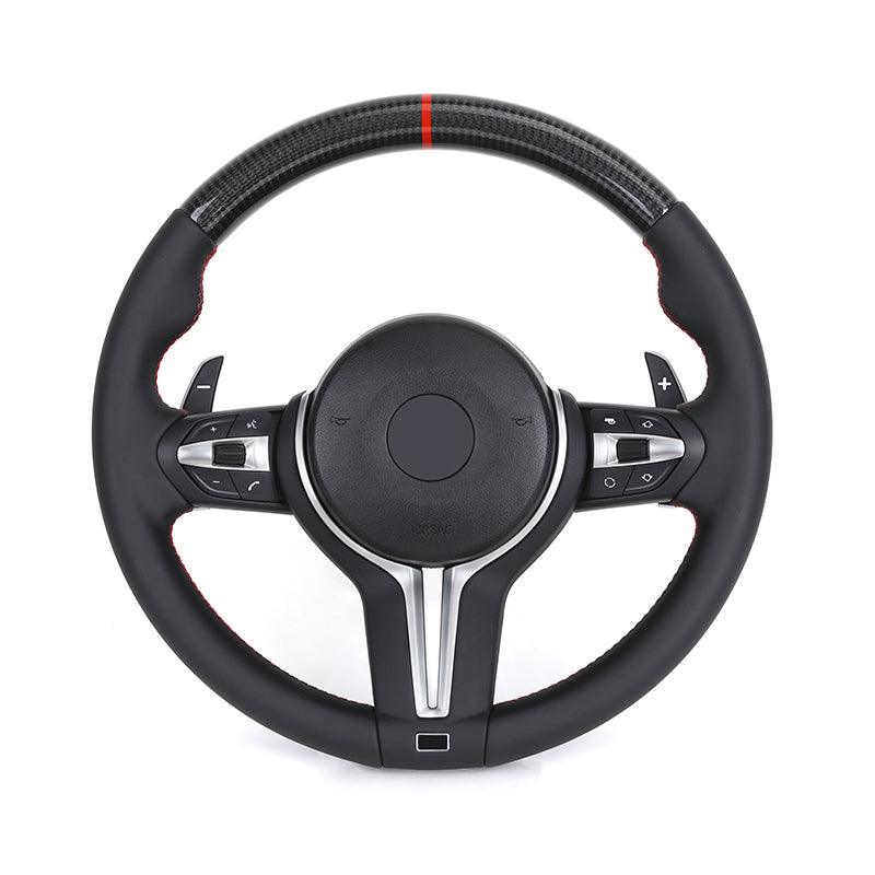 With Carbon Top Full Leather M Sport Steering Wheel for BMW F10 F11 F20 F22 F30 F32 F34 F36 F80 M3 F82 M4 F90 M5 E60 E88 E90 E92 - YunLexus