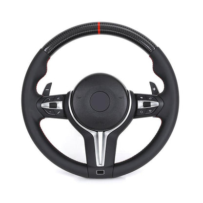 With Carbon Top Full Leather M Sport Steering Wheel for BMW F10 F11 F20 F22 F30 F32 F34 F36 F80 M3 F82 M4 F90 M5 E60 E88 E90 E92 - YunLexus
