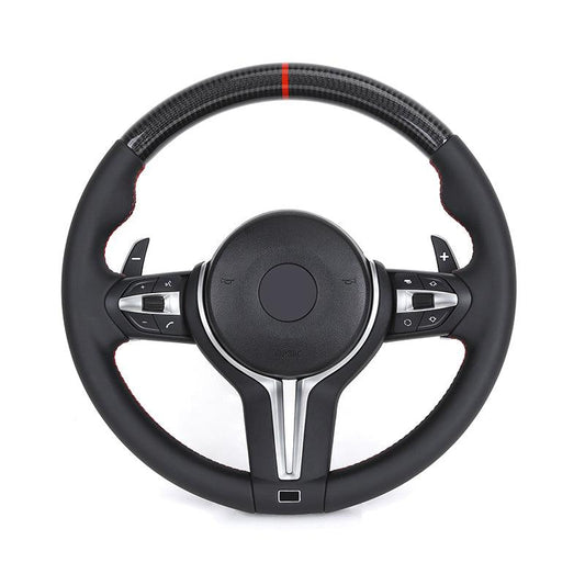 With Carbon Top Full Leather M Sport Steering Wheel for BMW F10 F11 F20 F22 F30 F32 F34 F36 F80 M3 F82 M4 F90 M5 E60 E88 E90 E92 - YunLexus