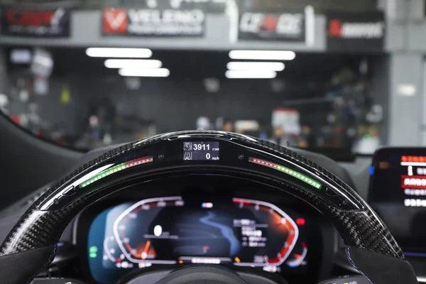 With Carbon Trim Full Alcantara Leather LED Steering Wheel for BMW F30 X5 E70 F15 F20 F22 F25 F32 E90 E92 M3 F80 M4 F82 M5 F10 - YunLexus