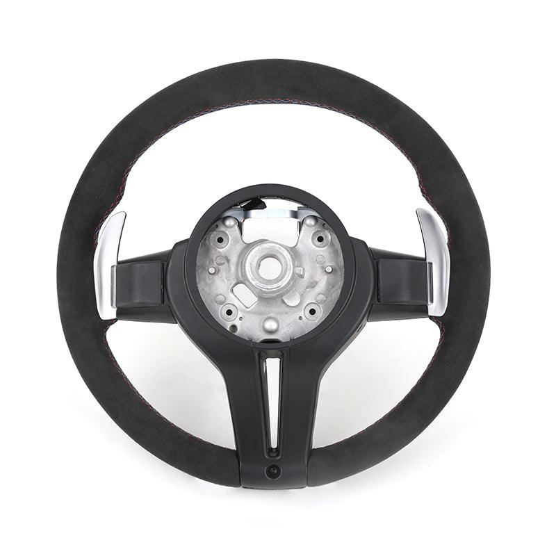 With Carbon Trim Full Alcantara Leather LED Steering Wheel for BMW F30 X5 E70 F15 F20 F22 F25 F32 E90 E92 M3 F80 M4 F82 M5 F10 - YunLexus