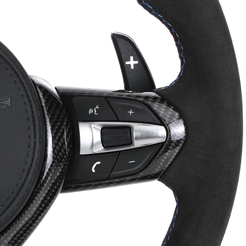 With Carbon Trim Full Alcantara Leather M Sport Steering Wheel for BMW F10 F30 M2 F87 M3 F80 M4 F82 M5 F90 X5M E70 E60 E90 E92 - YunLexus